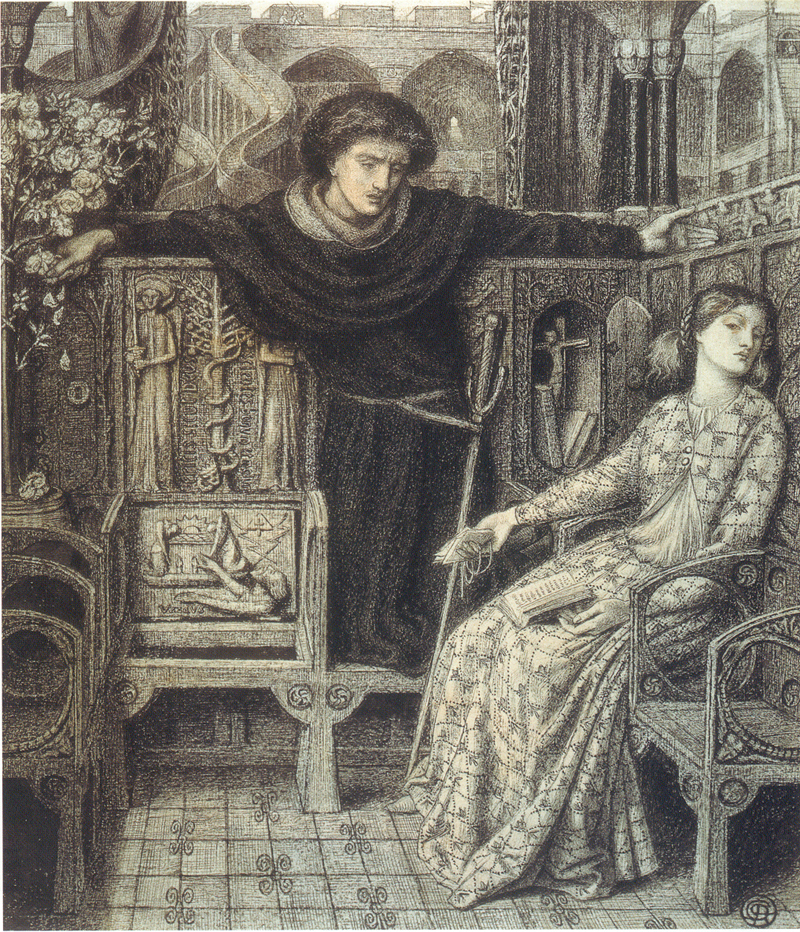 Hamlet and Ophelia, Dante Gabriel Rossetti